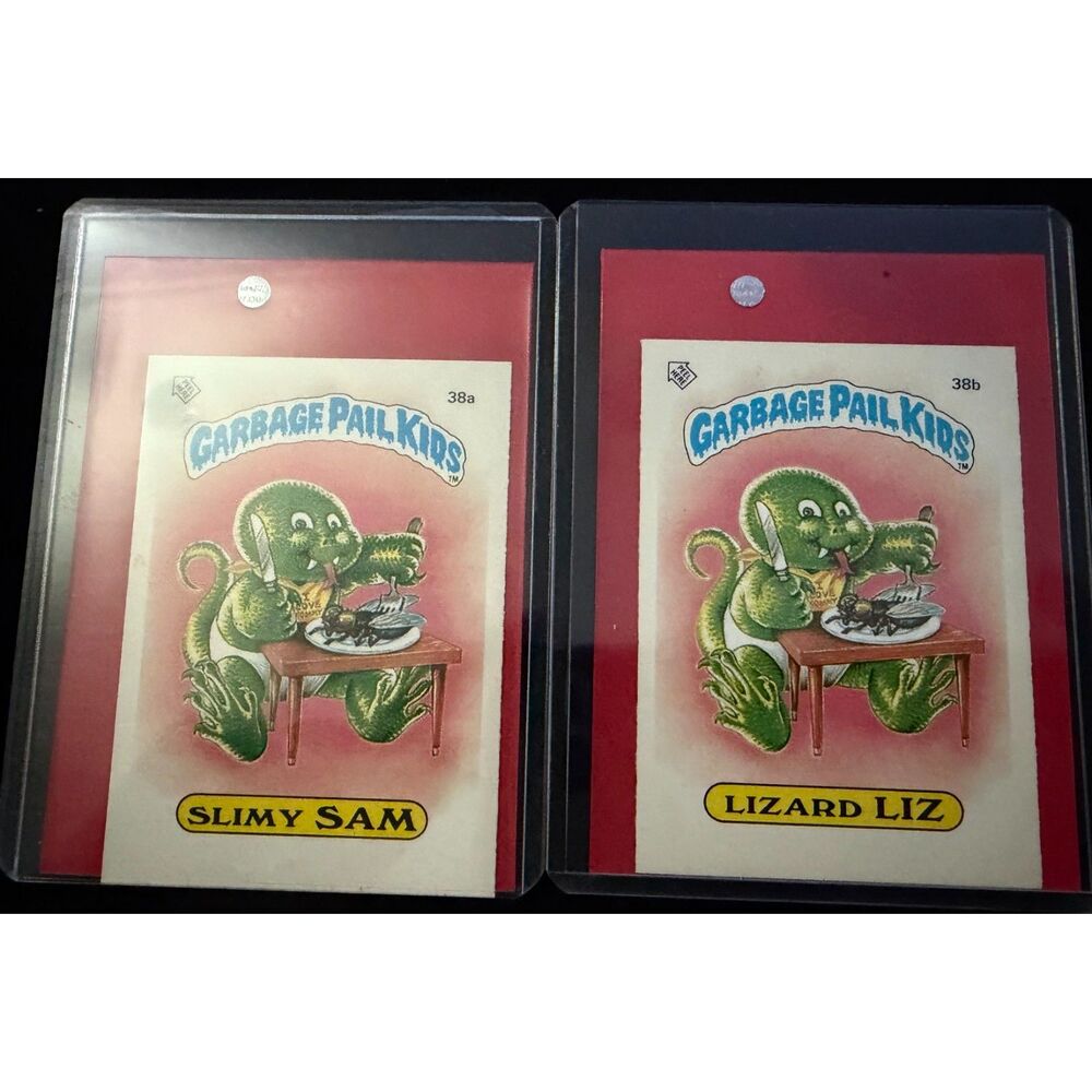 Vintage 1985 Topps Garbage Pail Kids UK Minis Series 1 38A and 38B